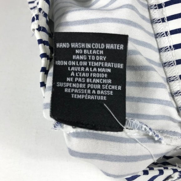 Jules Leopold Crop Pants Womens Medium Striped Navy Blue Pull On Stretch Ankle - Picture 10 of 10